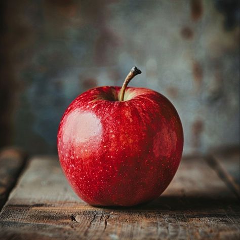 Download 'Fresh Red Apple' - A single fresh red apple sits on a wooden table, highlighting its natural and ripe beauty. - a stunning, high-resolution, royalty-free image from StockCake. AI-generated photos for any projects - perfect for enhancing your creative works. Apple Photography Creative, Free To Use Images Stock Photos, Apple Reference Photo, Apple Fruit Photography, Still Life Fruit Reference, Apple Still Life Photography, Fruit Photography Ideas, Apple Reference, Reference Photos Objects