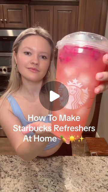 Brookelyn  Meyer ☕️✨🌸 on Instagram: "Pineapple Dragonfruit Refresher 🍍☀️✨

This is a delicious refresher, although because of the pineapple juice I think this would be better with coconut water. It is super easy to make Starbucks refreshers at home 🍍☺️

Recipe:

🍍 1 can @dolepics pineapple juice from @target 
🍍 lemonade from @aldiusa although I think coconut water would be better since there is pineapple, this is still good though!
🍍 freeze dried dragonfruit from @target 
🍍 ice

Follow me @brookelynlikesespresso for daily recipes to make your Starbucks at home (or other drinks at home hehe) on TikTok & IG! ☀️🍍✨

#starbucksrefreshers #refresher #refreshersathome #dragonfruitrefresher #starbucksdragonfruitrefresher #summerdrinks #refreshingdrinks #starbucksathome" How To Make A Starbucks Strawberry Lemonade Refresher, Yummy Starbucks Drinks Refreshers, Coconut Water Refresher, Passion Fruit Starbucks Drink, Coconut Refresher Drink, Dunkin Dragonfruit Refresher Recipe, Starbucks Refresher Recipes At Home, Tropical Sunrise Refresher Starbucks, Drinks To Make With Coconut Water