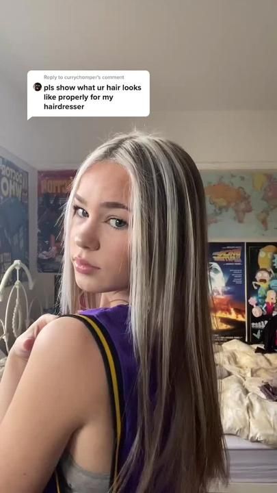 TikTok · Jess richo Long Grey Hair, Skunk Hair, Tan Skin Blonde Hair, Hair Color Streaks, Brunette Hair With Highlights, Hair Streaks, Dyed Hair Inspiration, Brown Hair With Blonde Highlights, Blonde Hair Looks