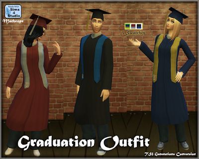 Sims 4 Graduation, Sims 3 Default, Ts3 To Ts4, Graduation Robes, Sims 3 Generations, Street Style Sporty, Sims 4 Cc Clothes, Sim4 Cc, Sims 4 Blog