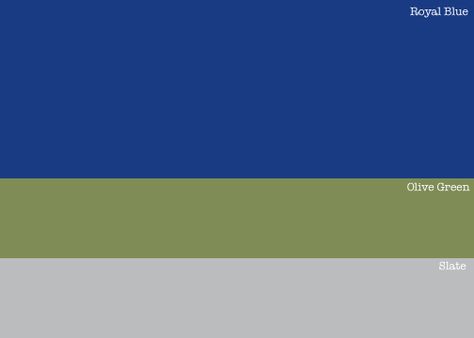 Royal Blue, Olive Green, and Slate. Do these really work together?  It depends on the SHADE of the Olive. Olive Green And Blue Outfit, Royal Blue Outfits, 2024 Family, Blue Living Room Decor, Clothes Fall, Green Color Schemes, Family Shoot, Blue Color Schemes, Blue Living Room