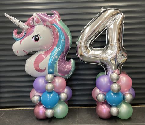 Unicorn Balloon Centerpiece, Unicorn Balloon Ideas, Frozen Birthday Party Decorations, Unicorn Balloon, Unicorn Themed Birthday Party, Birthday In Heaven, Balloon Centerpieces, Frozen Birthday Party, Balloon Decorations Party