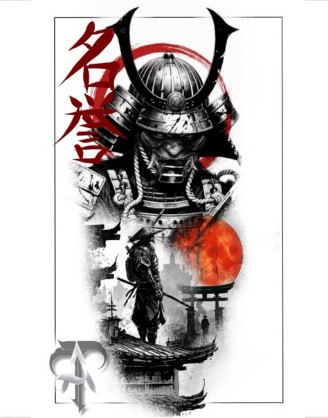 Japanese Samurai Mask Tattoo, Tony Tattoos, Shogun Tattoo, Ronin Tattoo, Samurai Tattoos, Family Sleeve Tattoo, Samurai Mask Tattoo, Samurai Tattoo Sleeve, Samurai Drawing