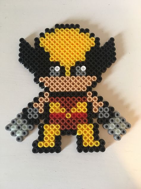 Wolverine made in hama beads Wolverine Perler Beads, Deadpool Perler Beads, Patrones Hama Beads Ideas, Nerdy Perler Beads, Hama Art, Melty Bead Patterns, Easy Perler Beads Ideas, Hama Beads Design, Perler Bead Templates