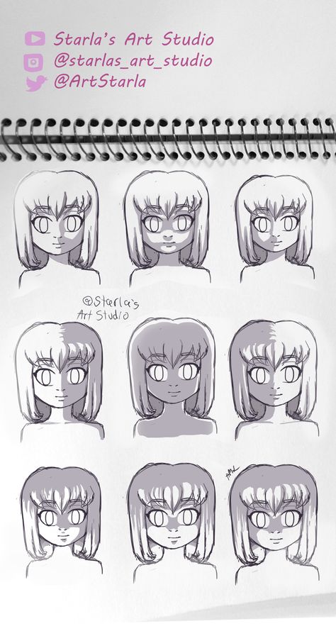 Here's a reference page about drawing shadows on a face at different angles. For more tips and explanations, visit the video linked to this pin!   (Drawn by Starla's Art Studio YT)  #references #digitalart #shading #tutorials #sketches #referencepage Face At Different Angles, Cartoon Shading, Shade Drawing, Drawing Shadows, Shading Faces, How To Draw Shadow, Shading Tutorial, Reference Page, Cartoon Drawing Tutorial