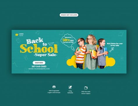 Premium PSD | Back to school admission marketing template for social media post School Branding Design, Back To School Banner, Real Estate Slogans, Template For Social Media, Kids Banner, Education Poster Design, Back To School Special, Kids Web, Facebook Cover Design