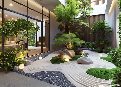 25 Japanese Garden Design Ideas Check more at https://zugnews.com/25-japanese-garden-design-ideas/ Japanese Garden Indoor, Japanese Garden Style, Indoor Landscaping, Japanese Gardens Design Ideas, Building Design Plan, Back Garden Design, Japanese Garden Design, Garden Design Ideas, Japanese Gardens