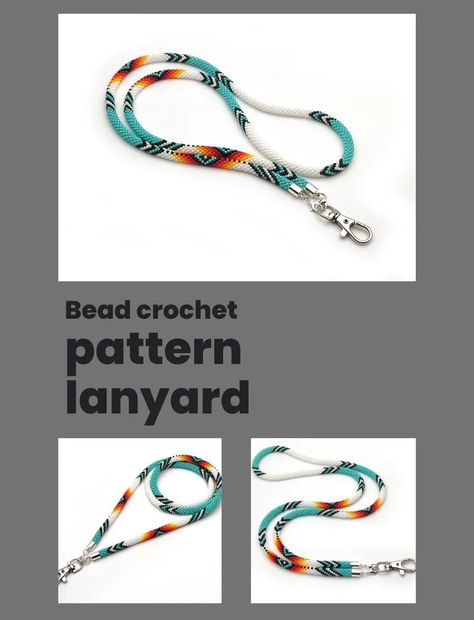 This is a listing for a pattern and NOT the finished piece. The pdf will be ready for download after payment received. This is a PDF PATTERN for crochet lanyard of Japanese seed beads size 11/0 of 6 stitches in the round.  I sell only pattern, not step-by-step tutorial! Skill Level: Intermediate (assuming a basic knowledge of bead crochet)If you are a beginner. And you were interested in bead crochet. Write me. I will send you links to TRAINING VIDEO. After purchase you will be able to download Seed Bead Necklace Pattern, Beaded Lanyard Patterns, Seed Bead Crochet, Crochet Lanyard, Pattern For Crochet, Bead Rope, Loom Designs, Seed Bead Bracelet Patterns, Pony Bead Crafts