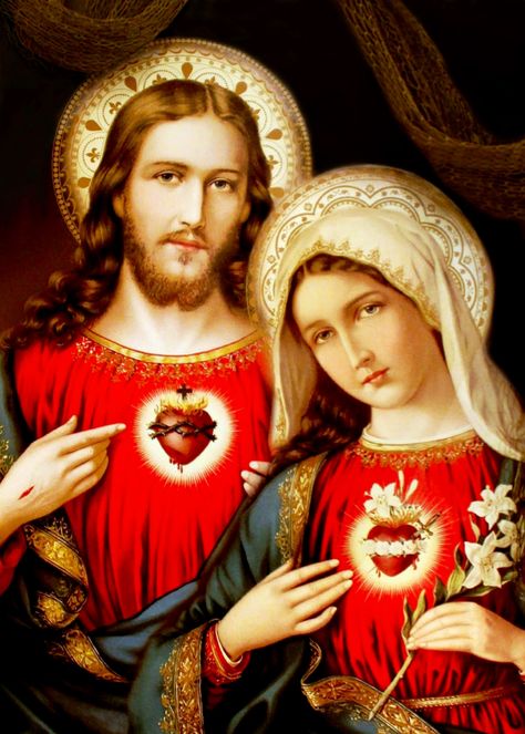 Immaculate Heart of Mary - Catholic Action For Faith and Family Mary Jesus Mother, Panna Marie, Jesus Mother, Mother Mary Images, Catholic Pictures, Jesus Christ Painting, Jesus Mary And Joseph, Images Of Mary, Jesus And Mary Pictures