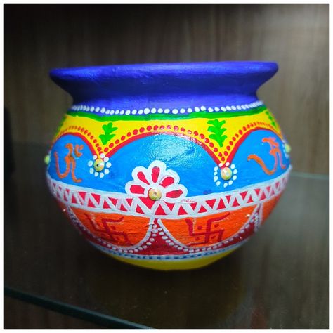 Colourful ideas for diwali 🪔 Clay Pot Art, Pot Art, Clay Pot, Dot Art, Clay Pots, Bottle Crafts, Diwali, Arts And Crafts, Quick Saves