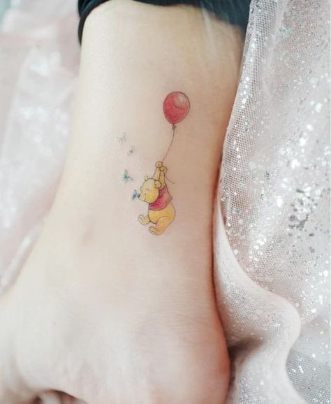 Winnie The Pooh Tattoo, Pooh Tattoo, Winnie The Pooh Tattoos, Full Moon Party, Shape Tattoo, Bear Tattoos, Muster Tattoos, Disney Tattoo, Butterfly Tattoos