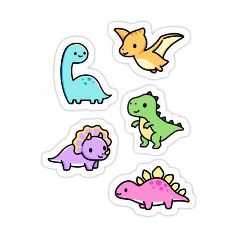 Decorate laptops, Hydro Flasks, cars and more with removable kiss-cut, vinyl decal stickers. Glossy, matte, and transparent options in various sizes. Super durable and water-resistant. Cute pterodactyl, brontosaurus, t. rex, triceratops and stegosaurus dinos Cute Pterodactyl, Homemade Stickers, Dinosaur Stickers, Cute Laptop Stickers, Instruções Origami, Stickers Kawaii, Cute Doodles Drawings, Cute Kawaii Drawings, Animal Stickers