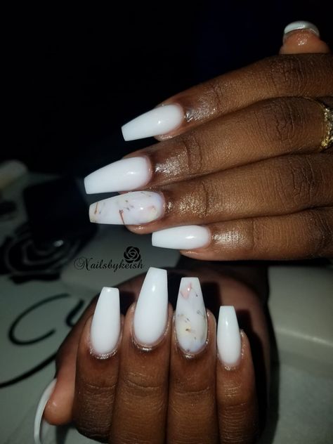 Milky white milk bath nails Marshmallow Nails Design, Milk Bath Nails Acrylic, Birthday Nails Acrylic Coffin, 17th Birthday Nails Acrylic, 17th Birthday Nails, Milky White Nails Acrylic, Milk White Nails, White Nails Acrylic, Milk Bath Nails