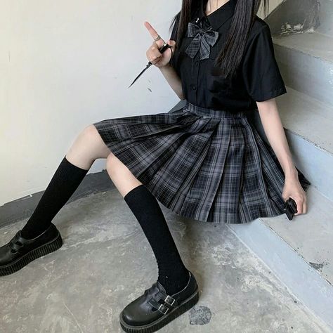 Egirl Fashion Korean, Egirl Fashion, School Uniform Fashion, School Uniform Outfits, A I, Kawaii Fashion Outfits, Uniform Fashion, Korean Girl Fashion, Ulzzang Fashion