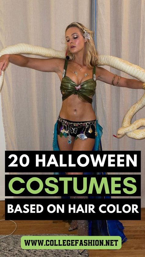 halloween costume ideas by hair color Aesthetic Halloween Costumes Brunette, Blonde Hair Costumes, Woman Halloween Costumes, Blonde Hair Halloween Costumes Ideas, Black Hair Halloween Costumes, Cute Halloween Costume Ideas, Red Hair Halloween, Halloween Costumes For Brunettes, Red Hair Halloween Costumes