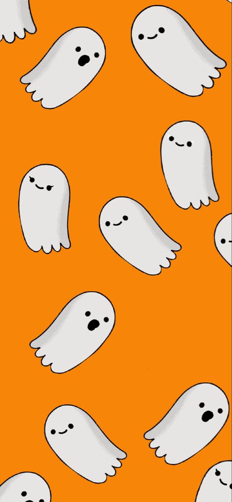 Orange Spooky Aesthetic, Halloween Wallpaper Orange, Ghost Iphone Wallpaper, Spooky Season Wallpaper, Aesthetic Wallpaper Fall, Halloween Homescreen, Halloween Wallpaper Aesthetic, Wallpaper Procreate, Ghost Wallpaper