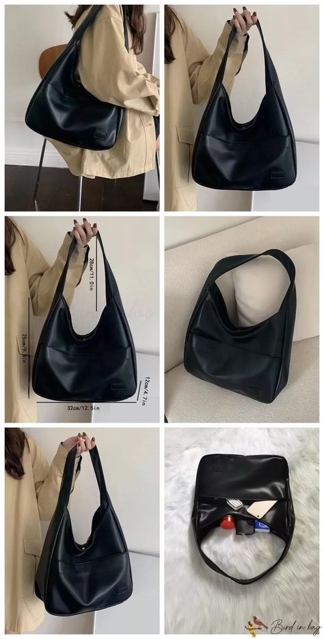 Bags Inspo Aesthetic, Leather Hobo Bag Outfit, Minimalist Rectangular Shoulder Bag For Errands, Minimalist Large Capacity Shoulder Bag, Rectangular Solid Color Hobo Bag For Errands, Minimalist Satchel Bag For Errands, Minimalist Shoulder Bag For Errands, Minimalist Satchel For Errands, Minimalist Large Capacity Handheld Shoulder Bag