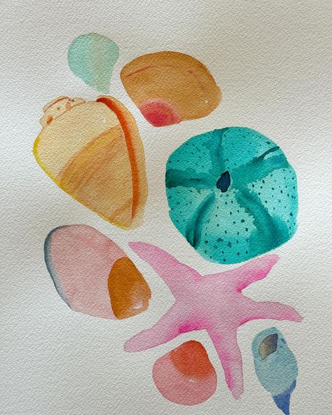 New Art Just In! Beach Inspired watercolors by @ashleyainsworthart and infamous umbrellas by @ebdickey.art . Shop now under new arrivals on www.lizapruitt.com. #beachlife #newart #lizapruittart Arches Paper, Sand Dollar, Beach Inspired, Pink And Yellow, Infamous, All Art, Art Shop, Art For Sale, New Art