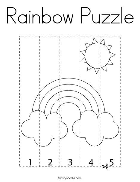 Rainbow Puzzle Coloring Page - Twisty Noodle Rainbow Color By Number Printable, Rainbow Worksheet Preschool Free Printables, Puzzle Coloring Pages Free Printable, Rainbow Puzzle Printable, Rainbow Lessons Preschool, Rainbow Worksheet Preschool, Rainbow Activities Preschool, Color Songs Preschool, Rainbow Worksheet