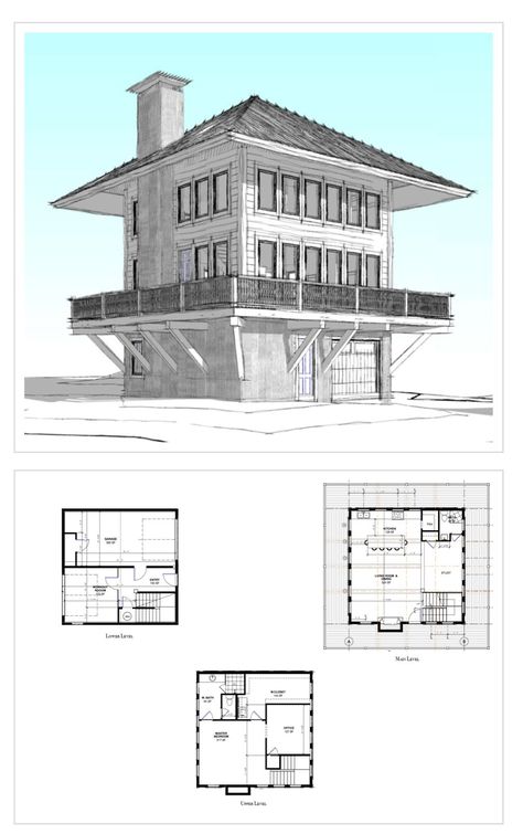 Cabin House Plans, Village Photography, Tower House, Tiny House Cabin, House Blueprints, Pole Barn Homes, Tiny House Plans, Sims House, Villa Design