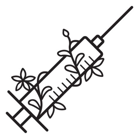 Syringe Tattoo Design, Syringe Tattoo, Syringe Drawing, Needle Drawing, Needle Syringe, Medical Clip Art, Nurse Drawing, Medical Drawings, Leaf Symbol