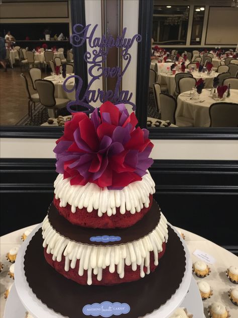 Nothing Bundt cakes Bundt Cake Birthday Cakes, Tiered Bundt Cakes, Two Tier Bundt Cake, Nothing Bundt Cake Birthday, Bundt Cake With Flowers, Bundt Cake With Flowers On Top, Decorated Bundt Cakes, Nothing Bundt Cakes Wedding, Decorated Bundt Cakes Birthday