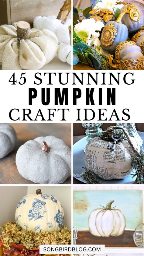 Fall pumpkin decor for the Autumn season. Discover DIY pumpkin decorations, from wooden pumpkin decor to hand painted pumpkins. Create DIY pumpkin centerpieces with decorated pumpkins and upcycled fall decor for your kitchen with pumpkin design. Explore DIY pumpkin pillows and decorated pumpkin flower arrangements. Fall pumpkin crafts with fabric, paper, concrete and wooden pumpkin ideas. There are pumpkin patch signs for farmhouse pumpkin decor. Enhance your porch with outdoor pumpkin decor. White Pumpkin Crafts, Diy Twine Pumpkins, Real Pumpkin Crafts, Crafts With Pumpkins, Pumpkin Crafts For Adults, Pumpkin Diy Decor, Wooden Pumpkin Crafts, Pumpkin Craft Ideas, Decorated Pumpkin