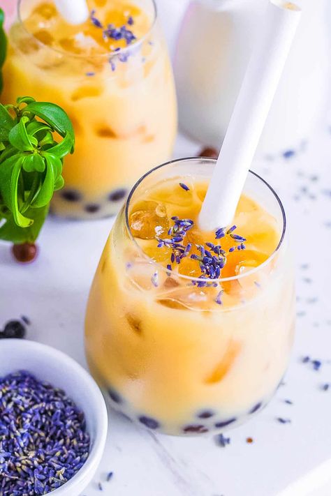 Lavender Tea Bread Recipe, Milk Tea Aesthetic, Mushroom Soup Without Cream, Lavender Milk Tea, Honeydew Milk Tea, Soup Without Cream, Making Herbal Tea, Lavender Milk, Hot Tea Recipes