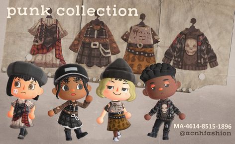 nicole 🎀 acnh fashion on Twitter: "the punk collection! 🖤 #ACNH #ACNHDesign #animalcrossing… " Acnh Fashion, Punk Outfit, Animal Crossing 3ds, Animal Crossing Guide, Animal Crossing Qr Codes Clothes, Punk Clothing, Animal Crossing Pocket Camp, New Animal Crossing, Animal Crossing Game