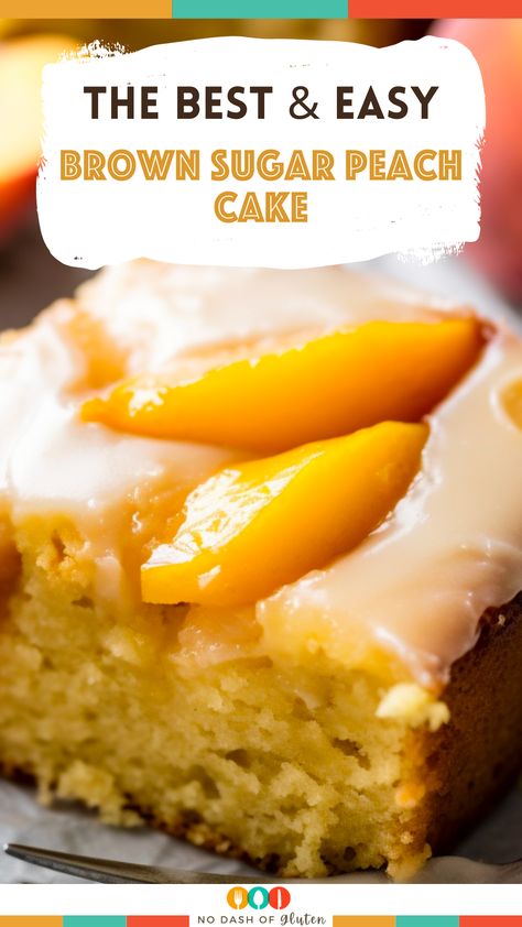 Brown Sugar Peach Cake Pioneer Woman Peach And Brown Sugar Icebox Cake, Peach Brown Sugar Cake, Peach Torte Recipe, Peach Cake With Brown Sugar Frosting, Fresh Peach Cake Recipe, Gluten Free Peach Cake, Peach Cake Recipe Easy, Brown Sugar Peach Cake, Easy Peach Cake