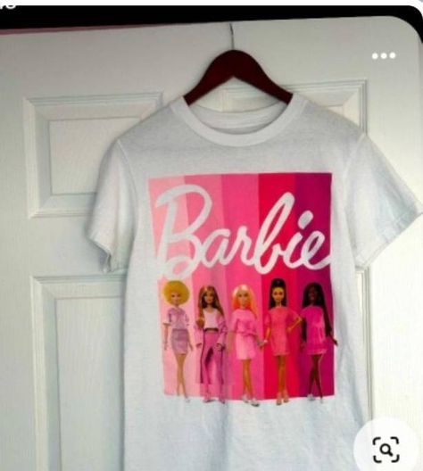 Barbie Tops Women, Barbie Tshirt Outfits, Barbie Tshirt Women Outfit, Barbie Tshirt Design, Barbie Shirts For Women, Barbie Tshirt Women, Barbie Tshirt Ideas, Barbie Shirt Outfit, Tshirt Reference