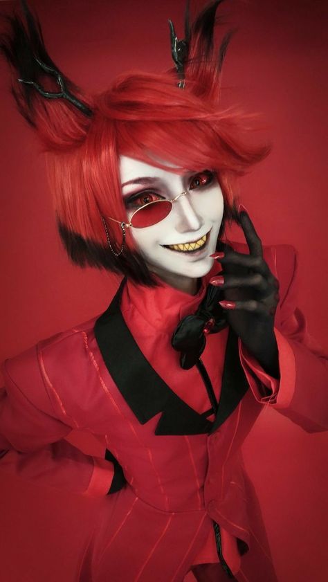 Alastor Makeup, Alastor Hazbin Hotel Cosplay, Helluva Boss Cosplay, Alastor Cosplay, Hazbin Hotel Cosplay, Black Color Hairstyles, Demon Costume, Hairstyles Black Hair, Color Hairstyles