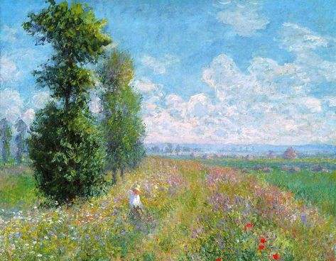 man standing on flower field at daytime painting #field the sky #grass #clouds #trees #landscape #flowers #picture #meadow Claude Monet #MOP #1080P #wallpaper #hdwallpaper #desktop Alfred Sisley, Claude Monet Paintings, William Adolphe Bouguereau, Monet Art, Monet Paintings, Spring Landscape, Classic Paintings, Oil Painting Reproductions, Impressionist Paintings