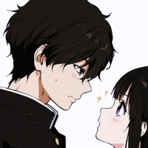 hyouka matching pfp 
couple Hotarou Oreki X Chitanda, Hyouka Matching Pfp, Hyouka Matching Icons, Hyouka Matching, 3 Anime Best Friends Icons, Anime Hug, Matching Pfp Couple, Doremon Cartoon, Best Friend Match