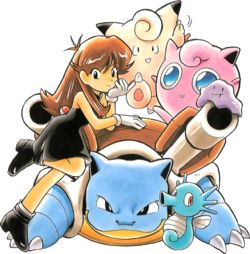 Green (Adventures) with her team in the first chapter Gary Oak, Old Pokemon, Green Pokemon, Pokemon Adventures Manga, Pokemon Official, Pokemon Mew, Pokemon Blue, Pokemon Pocket, Pokemon Manga