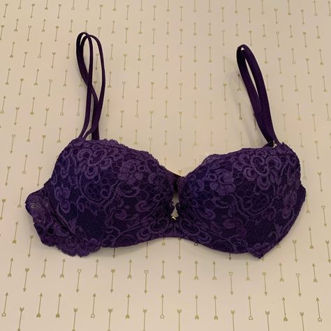 Nwt Very Sexy Purple Push-Up Bra From Victoria’s Secret With Embroidered Overlay Tvd Style, Shifting Motivation, Teenage Style, Barbie Closet, Purple Board, Tvd Dr, Purple Bra, Body Bra, Vs Lingerie