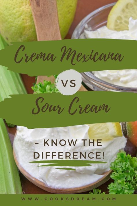 Mexican Table Cream Recipes, Sour Cream Crema, How To Make Crema, Recipes With Crema Mexicana, Mexican Crema Uses, Crema Mexicana Recipe, Mexican Crema Recipe, Mexican Sour Cream, Crema Recipe