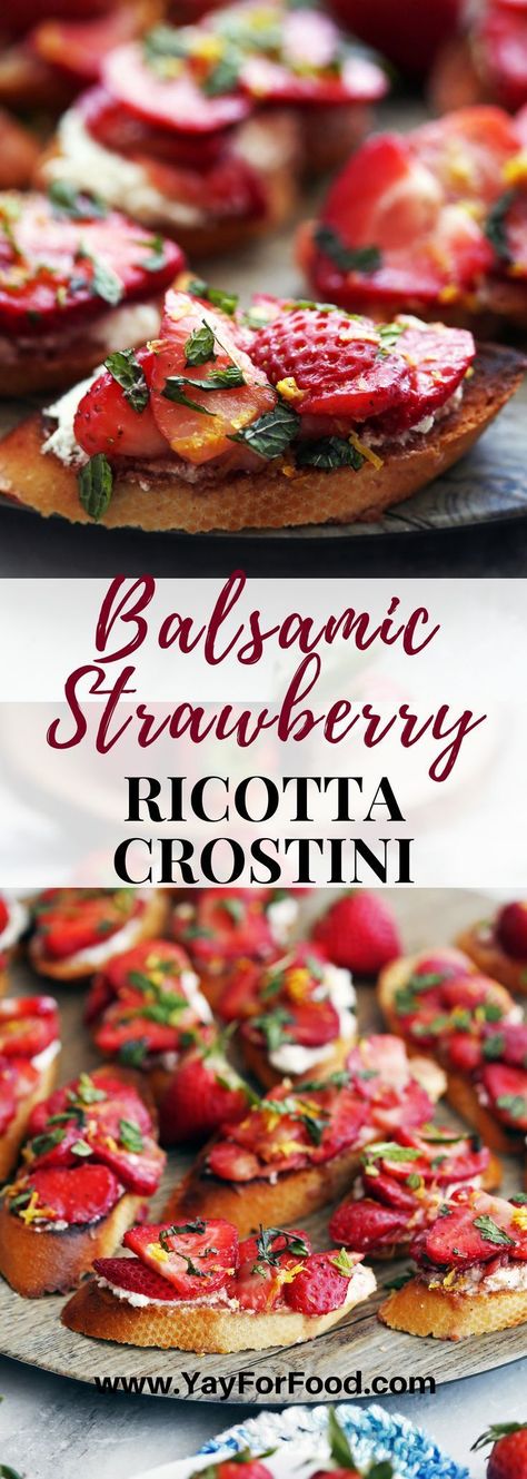 Crostini Ricotta, Appetizers Easy Summer, Strawberry Ricotta, Ricotta Crostini, Summer Appetizers Easy, Crostini Appetizers, Toasted Bread, Summer Appetizer, Best Appetizers