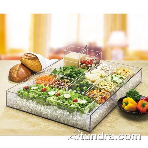 Cal-Mil - 1398-12 - Cater Choice 32 in x 24 in Ice Housing | eTundra Food Displays For Parties, Dinner Party Buffet, Luau Party Food, Party Buffet Table, Wedding Food Stations, Waffle Bar, Cake Stand Set, Catering Buffet, Gourmet Breakfast