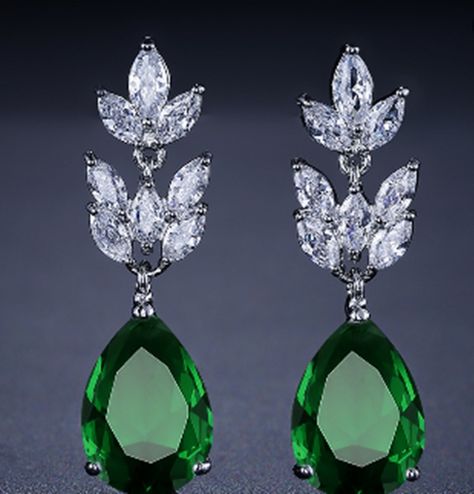 Emerald earrings drop