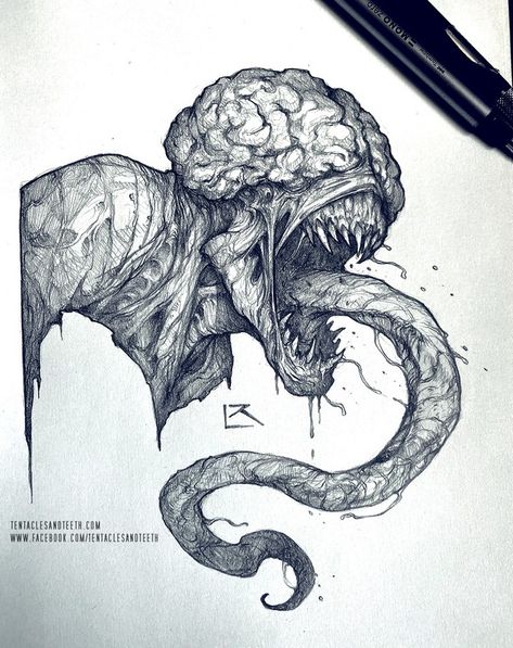 Re1 Remake, Magazine Drawing, Resident Evil Monsters, Resident Evil Tattoo, Creepy Sketches, Zombie Drawings, Monster Sketch, Horror Drawing, Draw Painting