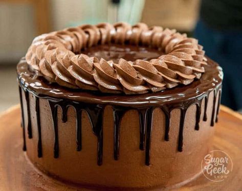 Easy Chocolate Cake Recipe (Moist + Decadent) | Sugar Geek Show Easy Moist Chocolate Cake Recipe, Easy Chocolate Buttercream Frosting, Easy Chocolate Buttercream, Easiest Chocolate Cake, Easy Moist Chocolate Cake, Chocolate Buttercream Frosting Easy, Easy Chocolate Cake Recipe, Moist Chocolate Cake Recipe, Simple Chocolate Cake