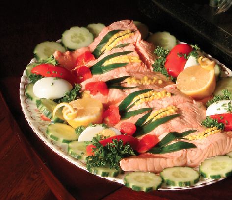 Cold Poached Salmon Cold Poached Salmon, Parsley Salad, Recipe Organizer, Poached Salmon, Salmon Steak, Salmon Recipe, Watercress, Recipe Organization, Saute Onions