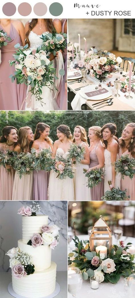 Dusty Rose Purple Wedding, Sage Green And Mauve Wedding Theme, Mauve And Beige Wedding, Wedding Color Schemes Dusty Rose, Wedding Colour Schemes Purple, Sage Mauve Wedding, Wedding Mauve Color Scheme, Dusty Rose And Mauve Wedding Theme, Wedding Ideas Mauve