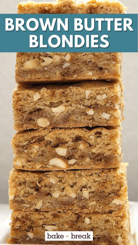 Brown Butter Blondies up the blondies ante with nutty, delicious brown butter, toffee, and nuts. Brown Butter Blondies, Snickerdoodle Blondies, Blonde Brownies, Blondie Recipe, Maple Butter, Butter Toffee, Blondies Recipe, Toffee Bits, Brownie Bar