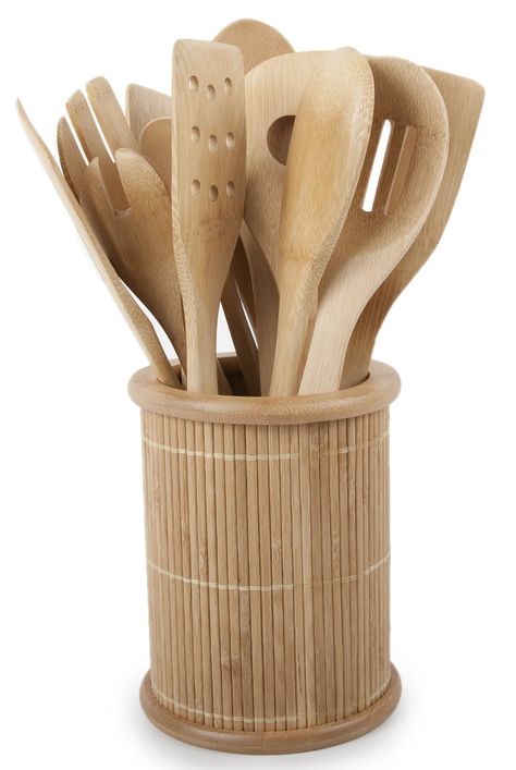 Bamboo Kitchen Utensils, Camping Cooking Utensils, Bamboo Utensils, Plastic Utensils, Kitchen Tool Set, Bamboo Crafts, Kitchen Utensil Set, Cooking Equipment, Kitchen Utensil