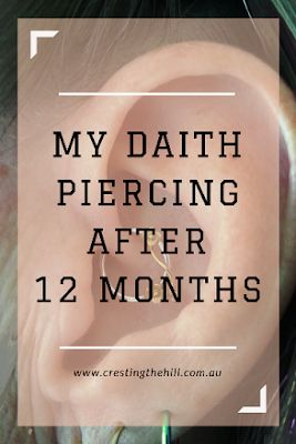 my daith piercing update - 12 months post-piercing Ear Piercing For Headaches, Ear Piercing For Migraines, Piercing For Migraine Relief, Daith Piercing Migraine, Migraine Piercing, Piercings Chart, Nervus Vagus, Double Nose Piercing, Mum Style