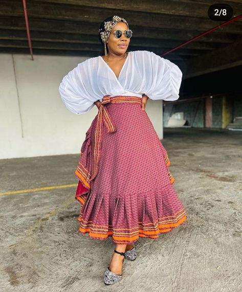 Seshweshwe Skirts, Setswana Traditional Dresses, Shweshwe Dresses Patterns, Shweshwe Traditional Dresses, Sotho Traditional Dresses, Sesotho Traditional Dresses, African Wear Designs, South African Traditional Dresses, African Traditional Wear