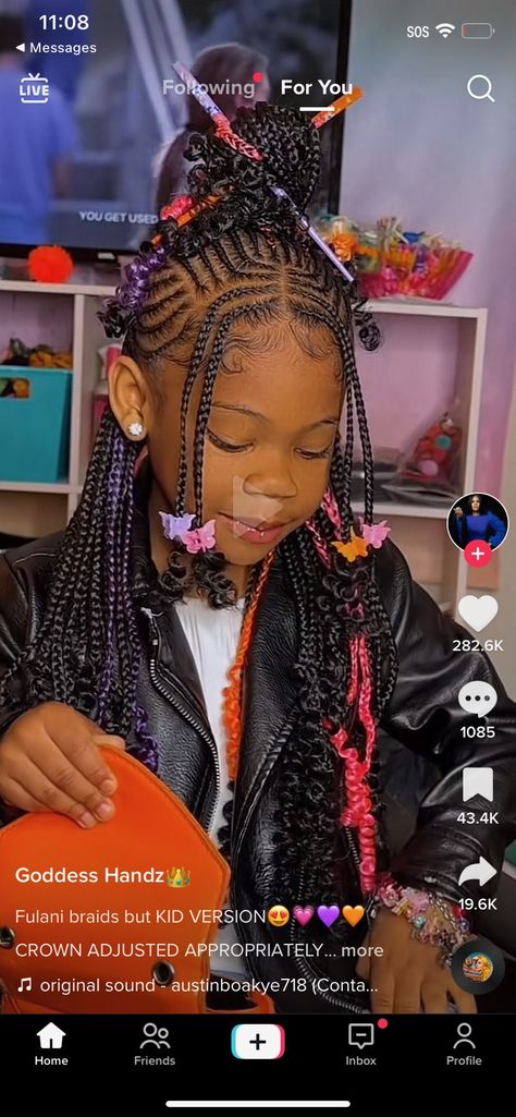 Fulani Braids Hairstyles Kids, Fulani Braids Kids Hairstyles, Braids For 10 Year Girl, Fulani Braids On Kids, Kid Fulani Braids, Fulani Braids For Kids, Single Braids For Kids, Weave Hairstyles For Kids, Comp Hairstyles