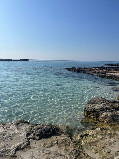 Picture of crystal blue sea, surrounding by beautiful rocks on nissi beach in Cyprus Beach Europe, Europe Beaches, Nissi Beach, Clear Beaches, Ocean Vibes, Find Someone Who, Find Someone, The Coffee, Cyprus